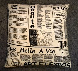 coussin tissu journal
