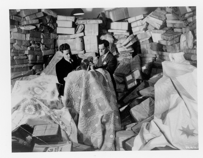 arrivée des quilts - ouverture par les employés de Sears