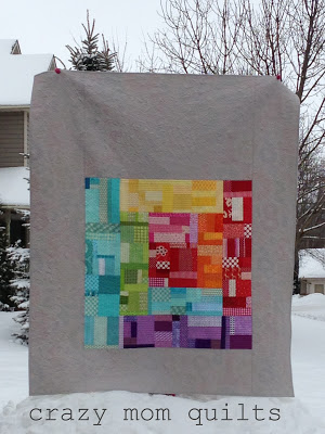 rainbow log cabin quilt finished watermark