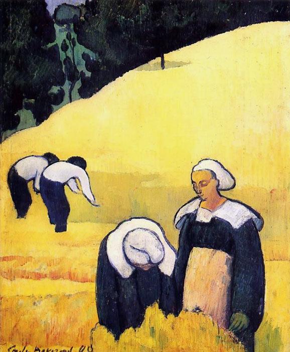 La Moisson d'un champ de blé, Emile Bernard, 1888